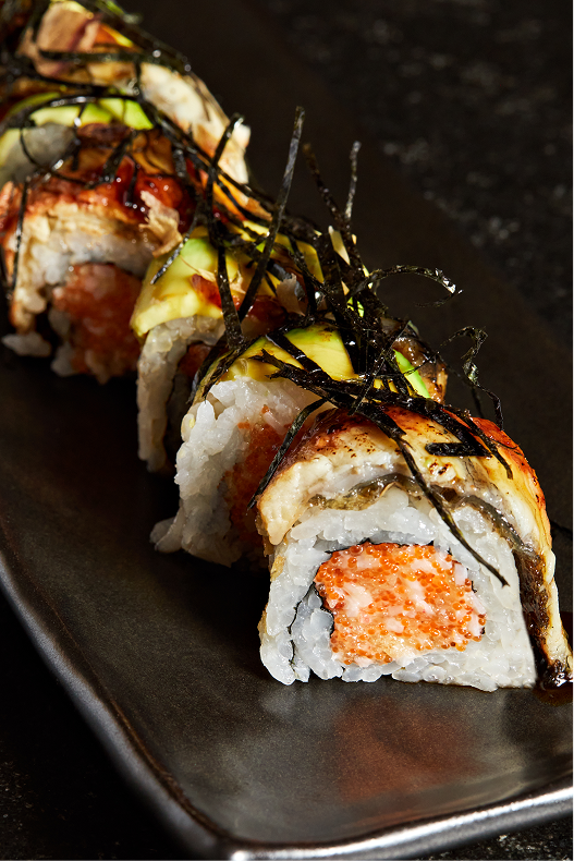 Unagi Crunch Roll con nori de Hi-Kov
